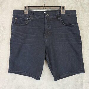 7 For All Mankind Shorts Mens 36 Dark Wash Denim The Straight Bermuda Stretch